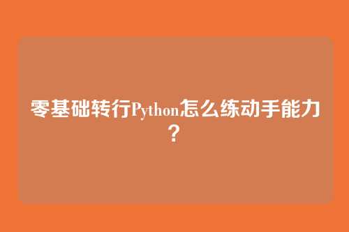 零基础转行Python怎么练动手能力？