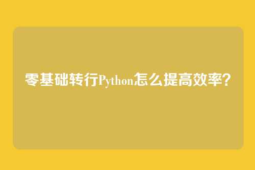 零基础转行Python怎么提高效率？