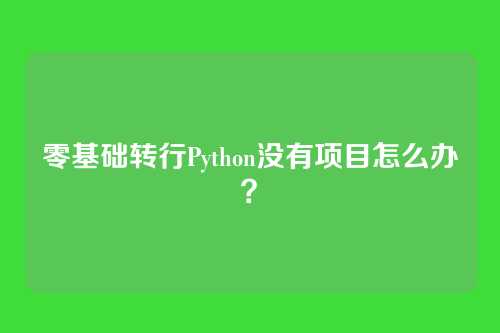 零基础转行Python没有项目怎么办？