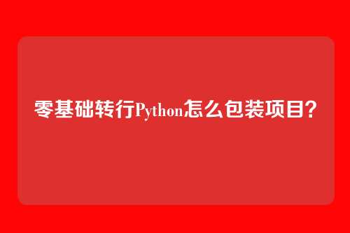 零基础转行Python怎么包装项目？