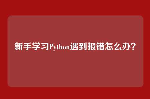 新手学习Python遇到报错怎么办?