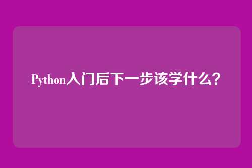 Python入门后下一步该学什么？