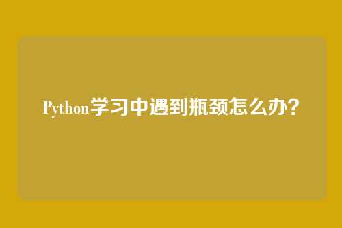 Python学习中遇到瓶颈怎么办？