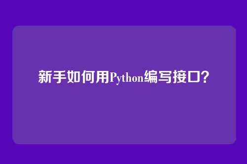 新手如何用Python编写接口？