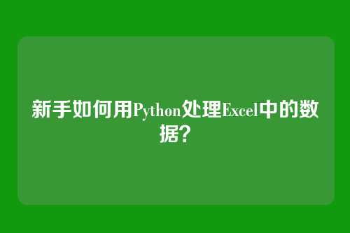新手如何用Python处理Excel中的数据?