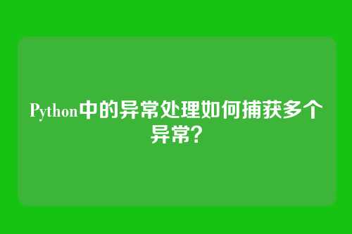 Python中的异常处理如何捕获多个异常？