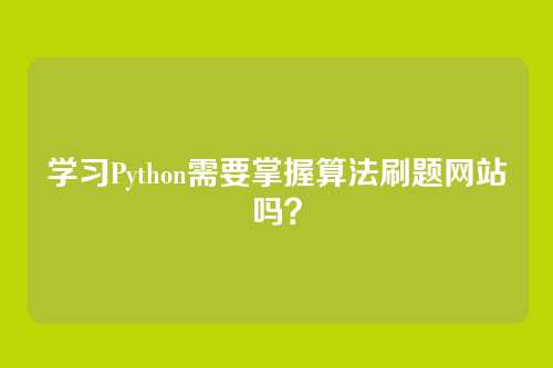 学习Python需要掌握算法刷题网站吗？