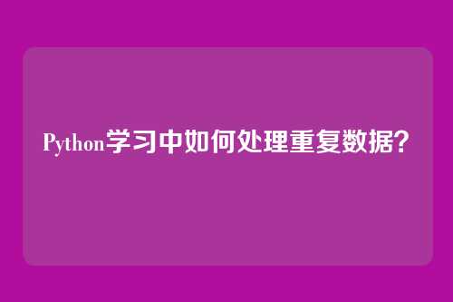 Python学习中如何处理重复数据？