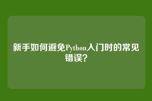 新手如何避免Python入门时的常见错误？