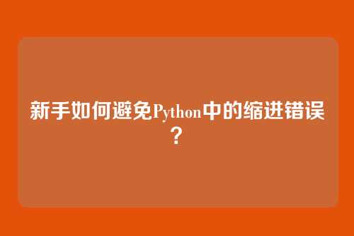 新手如何避免Python中的缩进错误？