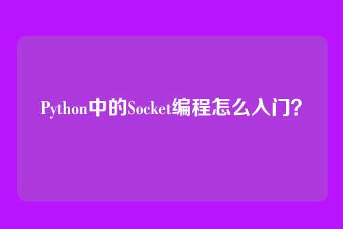 Python中的Socket编程怎么入门？