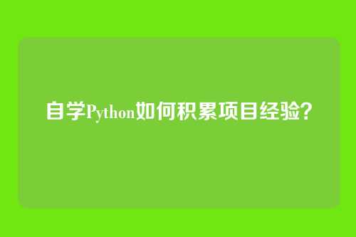 自学Python如何积累项目经验？