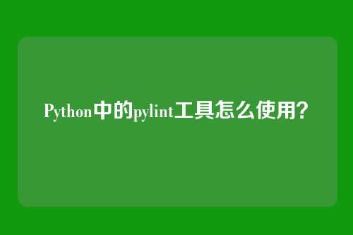 Python中的pylint工具怎么使用?