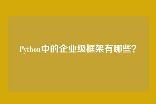 Python中的企业级框架有哪些？