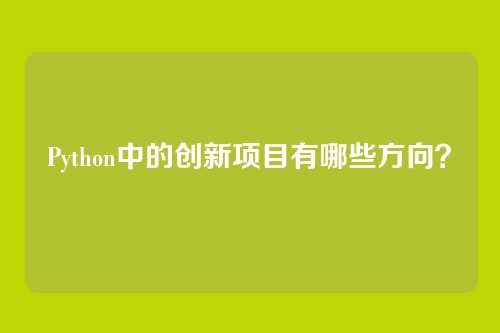 Python中的创新项目有哪些方向？
