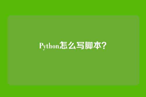 Python怎么写脚本？